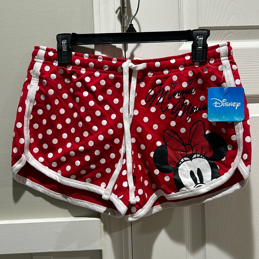 Disney Minnie Mouse Red & White Polkadot shorts Size Medium NWT